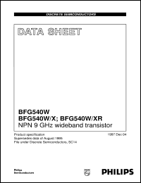 datasheet for BFG540W by Philips Semiconductors