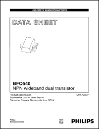 datasheet for BFQ540 by Philips Semiconductors