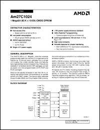 datasheet for AM27C1024-70DCB by AMD (Advanced Micro Devices)