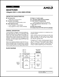 datasheet for AM27C020-90DIB by AMD (Advanced Micro Devices)