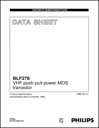 datasheet for BLF278 by Philips Semiconductors