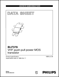 datasheet for BLF378 by Philips Semiconductors