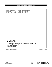 datasheet for BLF545 by Philips Semiconductors