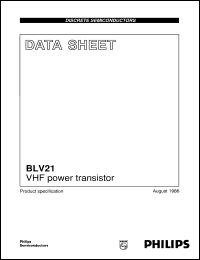 datasheet for BLV21 by Philips Semiconductors