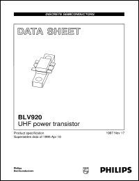 datasheet for BLV920 by Philips Semiconductors
