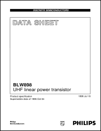 datasheet for BLW898 by Philips Semiconductors
