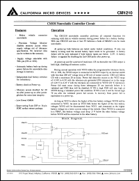 datasheet for CM1210PI by California Micro Devices