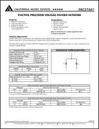 datasheet for PAC27A01T by California Micro Devices