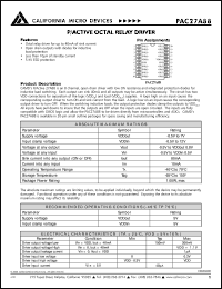 datasheet for PAC27A88S by California Micro Devices