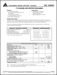 datasheet for PACDN002Q by California Micro Devices