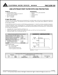 datasheet for PACUSB100MS by California Micro Devices