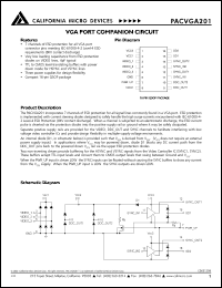 datasheet for PACVGA201Q by California Micro Devices