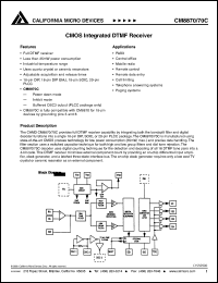 datasheet for CM8870CSI by California Micro Devices