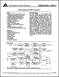 datasheet for CM8880PI by California Micro Devices