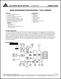 datasheet for CM88L70CPI by California Micro Devices