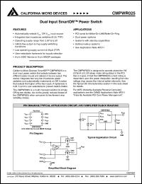 datasheet for CMPWR025 by California Micro Devices