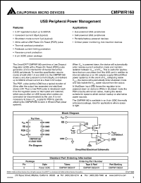 datasheet for CMPWR160 by California Micro Devices