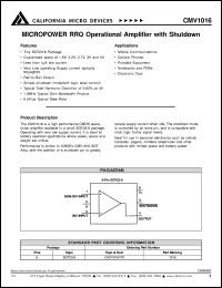 datasheet for CMV1016Y by California Micro Devices