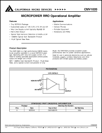 datasheet for CMV1020Y by California Micro Devices