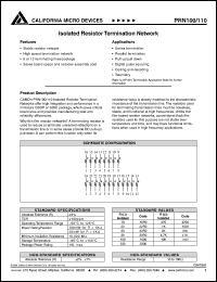 datasheet for PRN10016N10R0J by California Micro Devices