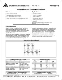 datasheet for PRN10016N4700J by California Micro Devices
