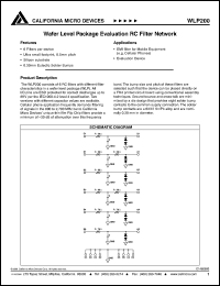 datasheet for WLP200 by California Micro Devices