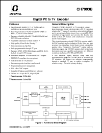 datasheet for CH7003B-T by Chrontel, Inc.