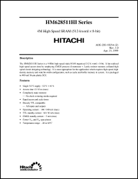 datasheet for HM628511HJPI-12 by 