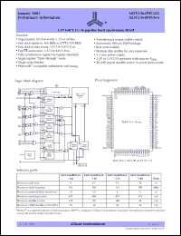 datasheet for AS7C3364PFS32A-133TQI by Alliance Semiconductor Corporation