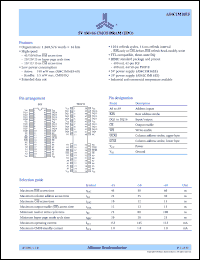datasheet for AS4C1M16E5-45JC by Alliance Semiconductor Corporation