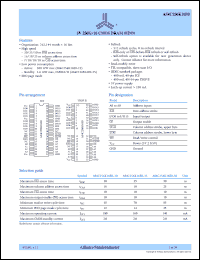datasheet for AS4C256K16E0-35JC by Alliance Semiconductor Corporation