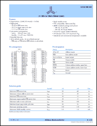 datasheet for AS4LC1M16E5-50JC by Alliance Semiconductor Corporation