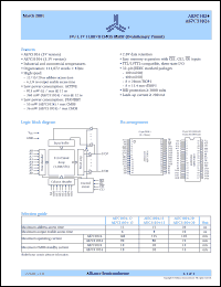 datasheet for AS7C1024-12TJC by Alliance Semiconductor Corporation