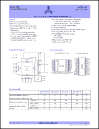 datasheet for AS7C256A-10JC by Alliance Semiconductor Corporation