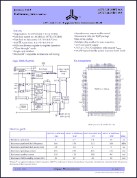 datasheet for AS7C33128PFS18A-166TQI by Alliance Semiconductor Corporation