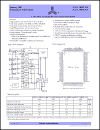datasheet for AS7C33128PFS36A-133TQC by Alliance Semiconductor Corporation