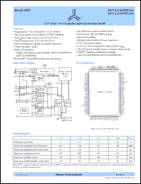 datasheet for AS7C33256PFD18A-100TQI by Alliance Semiconductor Corporation