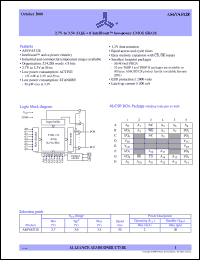 datasheet for AS6VA5128-BC by Alliance Semiconductor Corporation