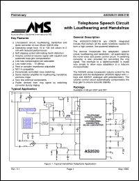 datasheet for AS2521T by Austria Mikro Systeme International