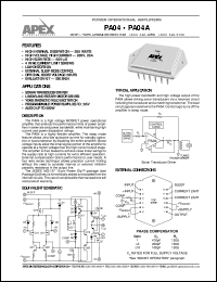datasheet for PA04 by Apex Microtechnology Corporation