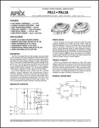 datasheet for PA12 by Apex Microtechnology Corporation