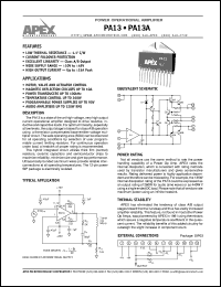 datasheet for PA13 by Apex Microtechnology Corporation