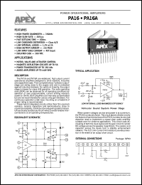 datasheet for PA16 by Apex Microtechnology Corporation