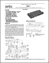 datasheet for PA17 by Apex Microtechnology Corporation