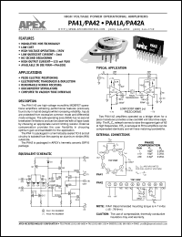 datasheet for PA41 by Apex Microtechnology Corporation