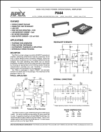 datasheet for PA44 by Apex Microtechnology Corporation