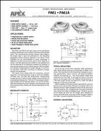 datasheet for PA61 by Apex Microtechnology Corporation