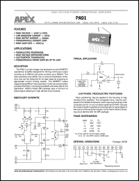 datasheet for PA91 by Apex Microtechnology Corporation