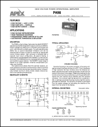 datasheet for PA98 by Apex Microtechnology Corporation