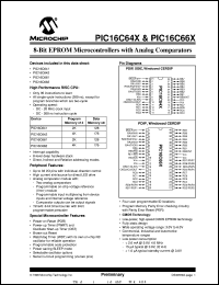 datasheet for PIC16C642-20E/SO by Microchip Technology, Inc.